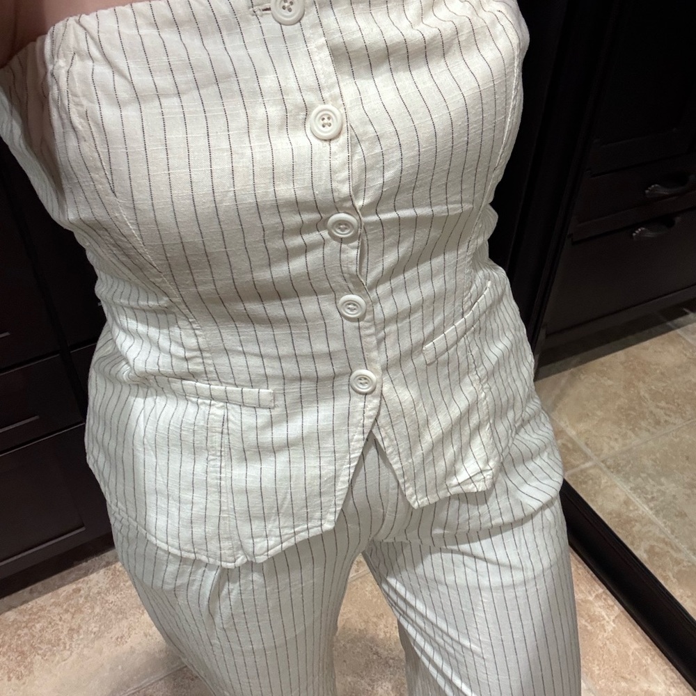 Striped Cream 2 piece set